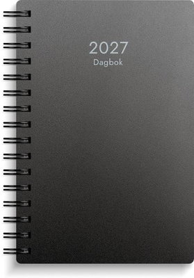 Almanacka Burde 1023 Dagbok PP-plast 2027 Svart