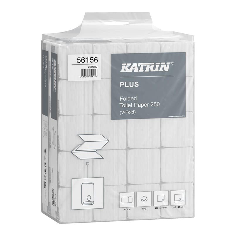Toalettpapper Katrin Plus Bulk Ark Vit 10x22cm, 10000/fp