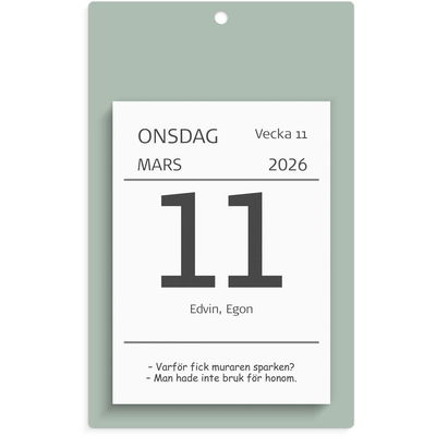 Väggplån med dagblock Humor 2026