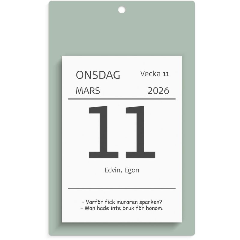 Väggplån med dagblock Humor 2026