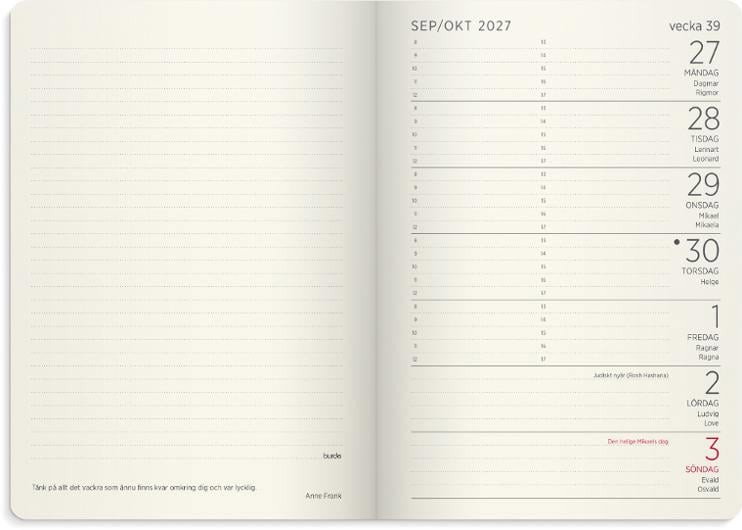 Almanacka Burde 5963 Liten Veckokalend Forma Deluxe 2027 A6