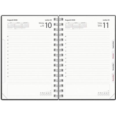 Dagbok 2026 med sleif svart