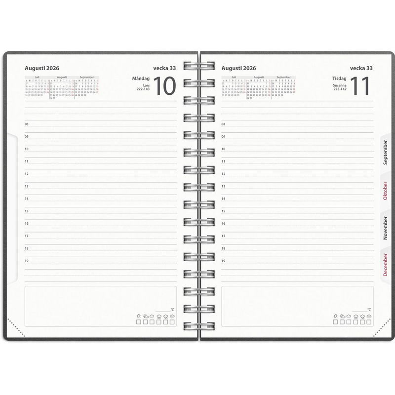 Dagbok 2026 med sleif svart