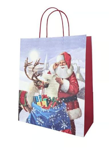 Julpåse Santa W Reindeer Large 265x118x318mm, 6/fp