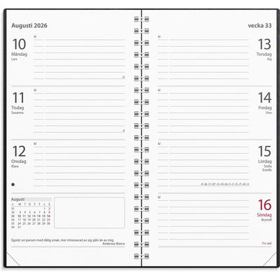Kalender Master 2026 konstläder svart