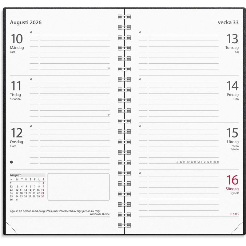 Kalender Master 2026 konstläder svart