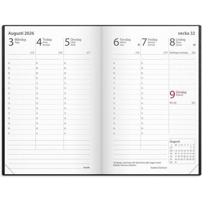 Kalender Prestige 2026 skinn svart