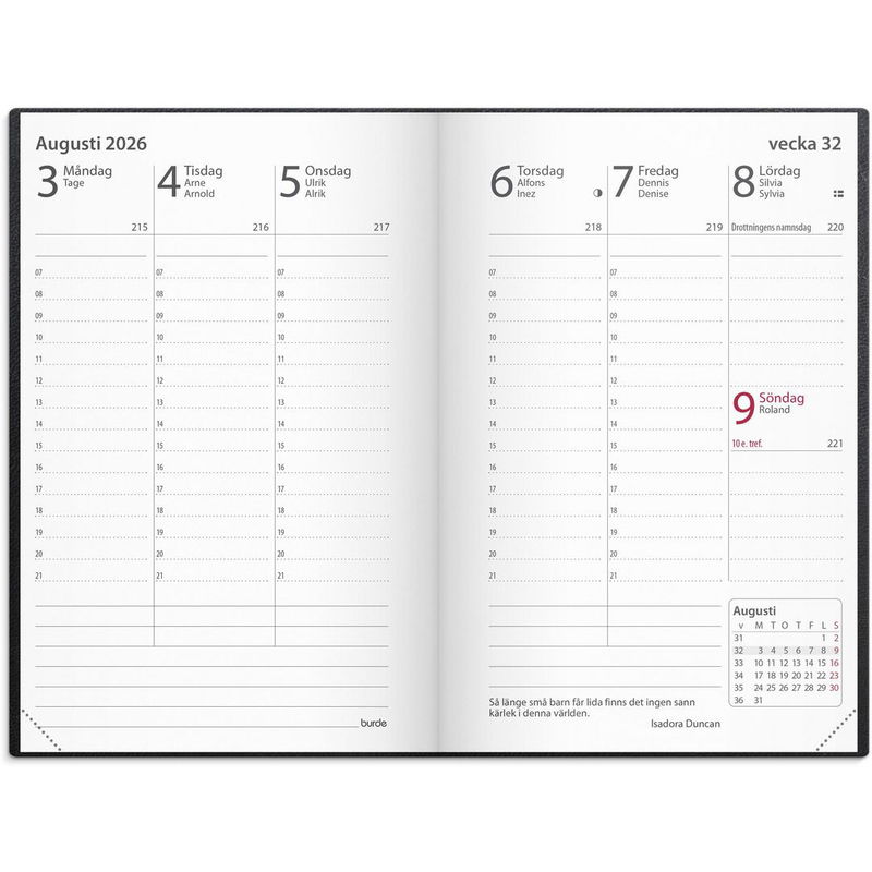 Kalender Prestige 2026 skinn svart