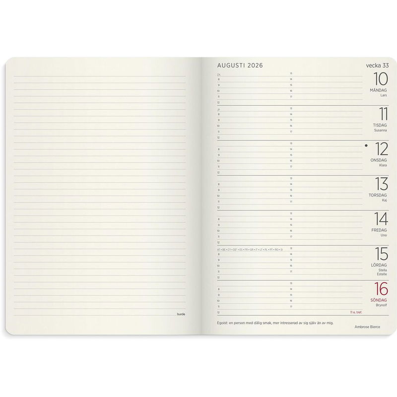 Stor Veckokalender Forma Deluxe 2026 svart