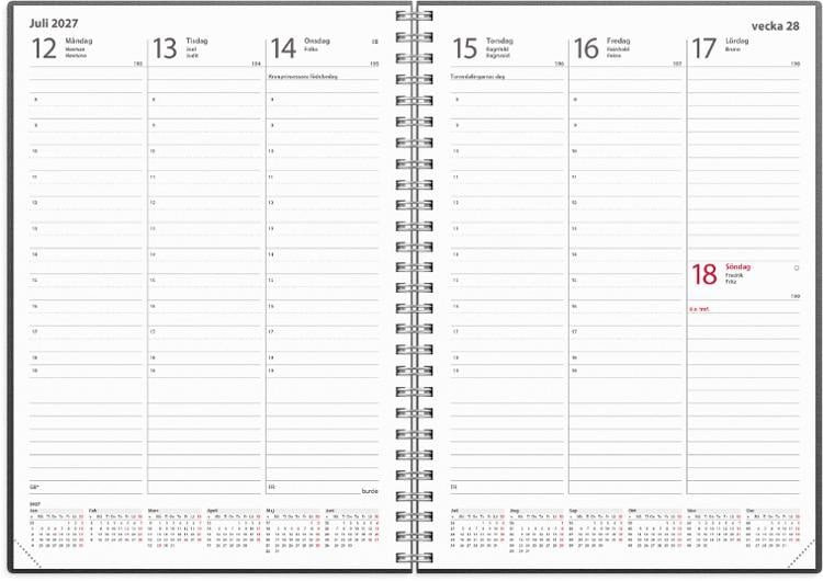 Almanacka Burde 1170 Weekly 2027 A5
