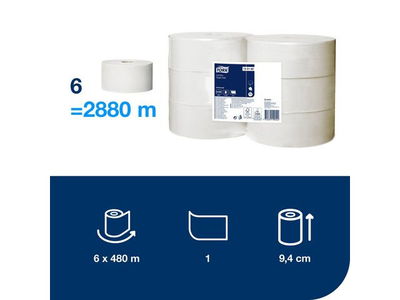 Toalettpapper Tork T1 Jumbo Universal 1-lg 480m, 6/FP