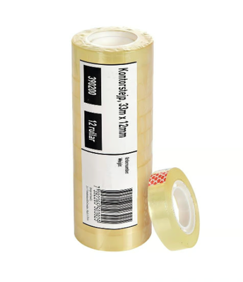 Kontorstejp Transparent 12mm x 33m