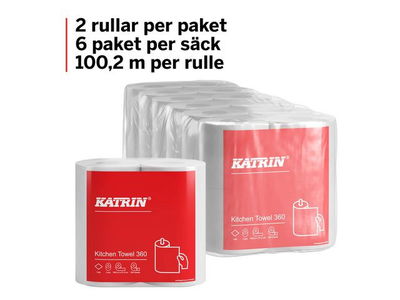Hushållspapper KATRIN 360 1-Lagers 12/fp