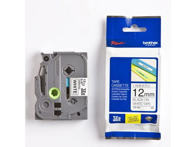 Märkband Brother Tze231 12mm Svart/Vit 8m