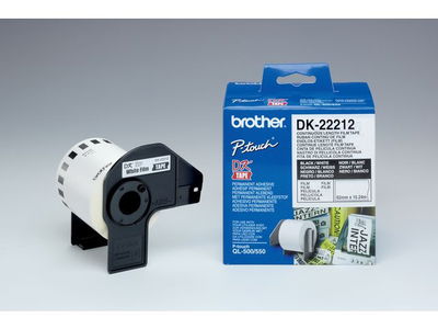 Etikett BROTHER DK-22212 Löpande plastfilm Vit 62mm x 15,24m