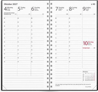 Almanacka Burde 3642 Interplano Plast 2027 Svart