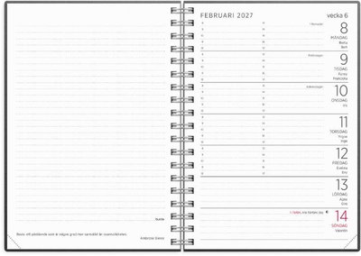 Almanacka Burde 1190 Liten Veckokalender Refill 2027