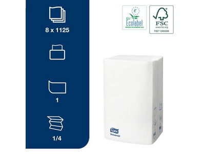 Servett TORK Uni N4 1-lag vit, 8 x 1125/fp