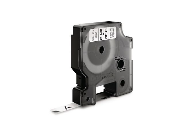Märkband DYMO D1 9mm svart på vit