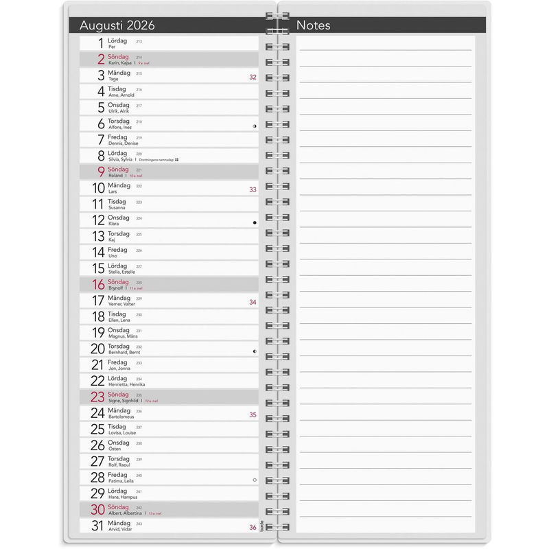 Bordskalender Elegant 2026 spiral