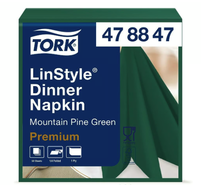 Servett Tork LinStyle Grön 39x39cm, 50 st/fp