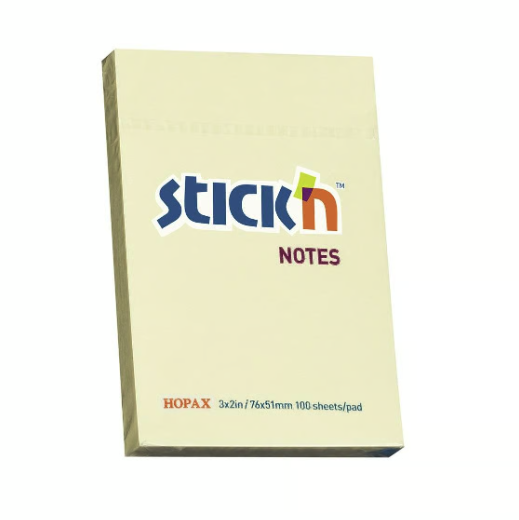 Notisar Stick´n Gul 76x51mm 100 Blad, 12st/fp
