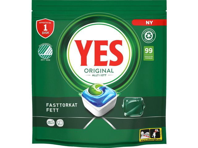 Maskindiskmedel YES Original Allt i Ett Tablett, 99/fp