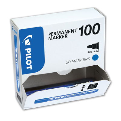Pilot märkpenna rund SCA 100 1mm blå, 20/fp