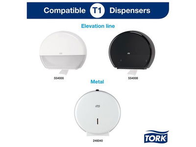 Toalettpapper Tork T1 Jumbo Universal 1-lg vit 500m, 6/FP
