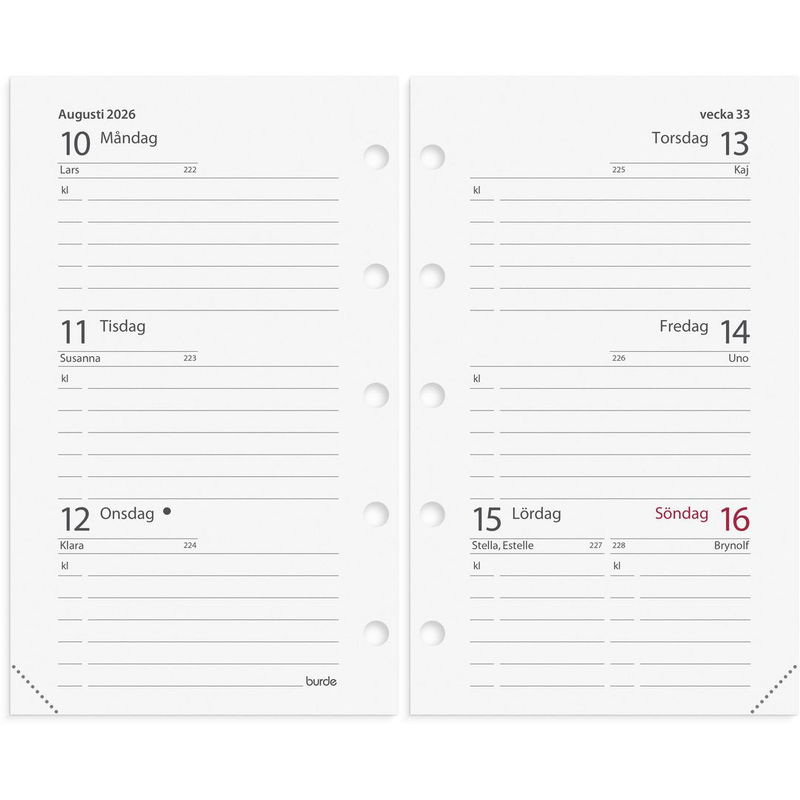 Mini kalendersats 2026