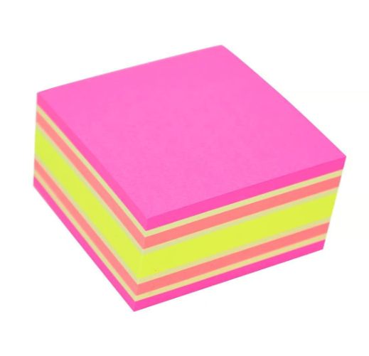 Notiskub Stick ́n Pastell/Rosa Neon 76x76mm 400 Blad