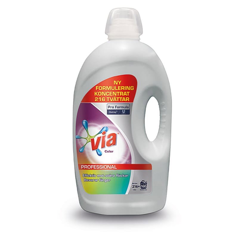 Tvättmedel Via Flytande Color parfymerad 4,32L