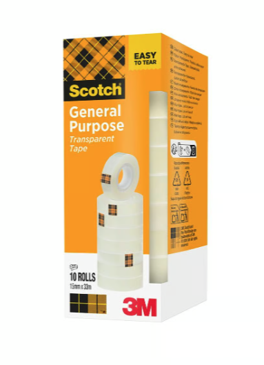 Kontorstejp Scotch 508 15mm x 33m, 10/fp