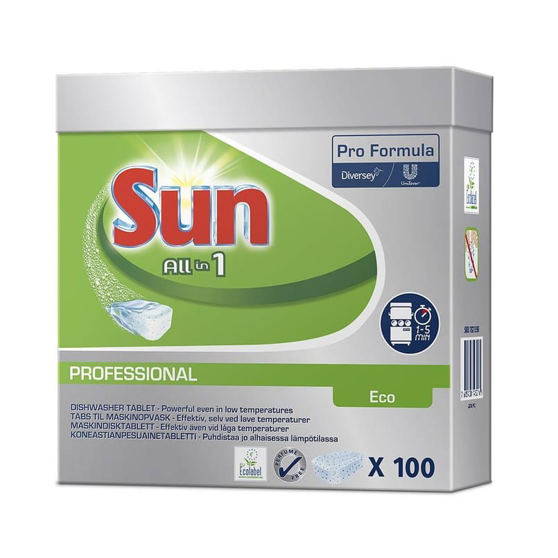 Maskindiskmedel Sun All In One eco tabs, 100/fp
