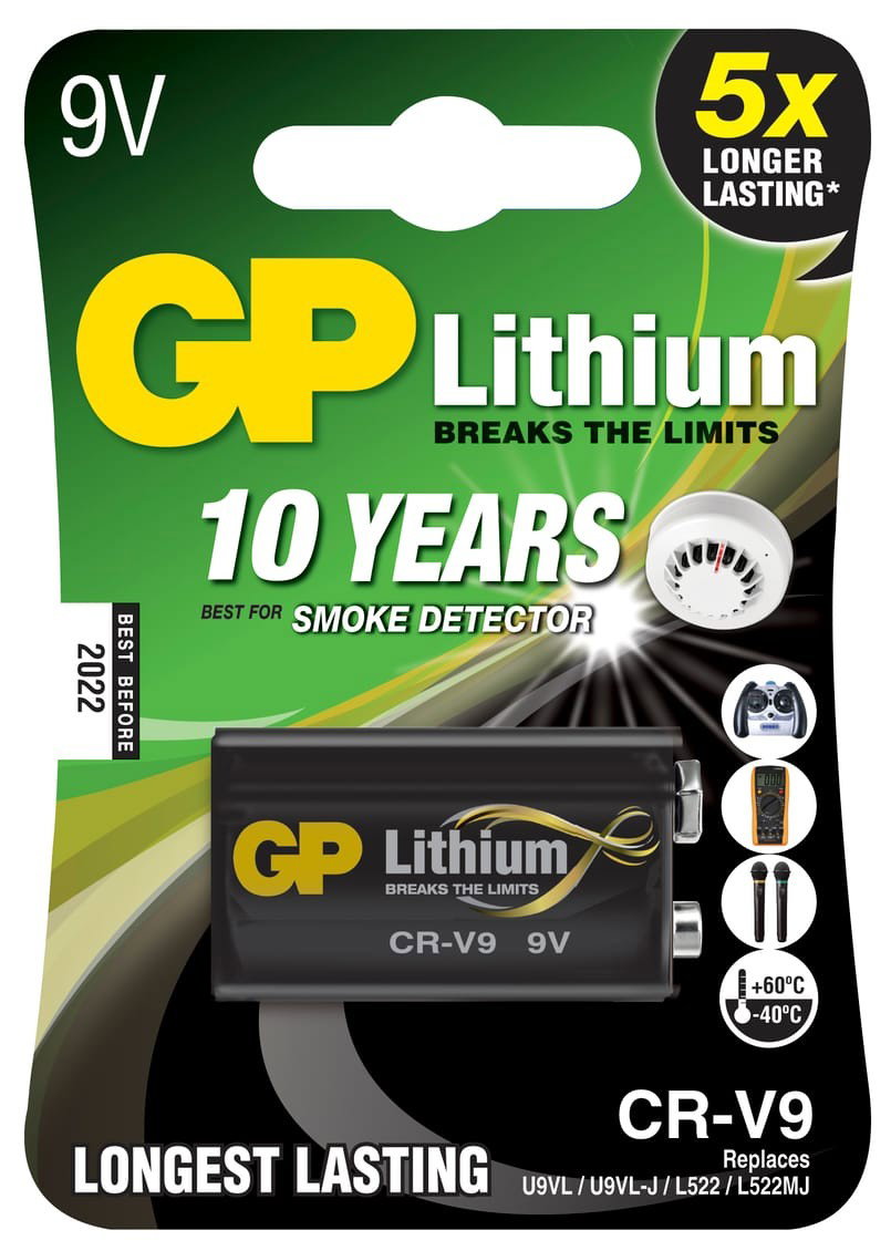 Batteri GP Lithium CR-V9 9V
