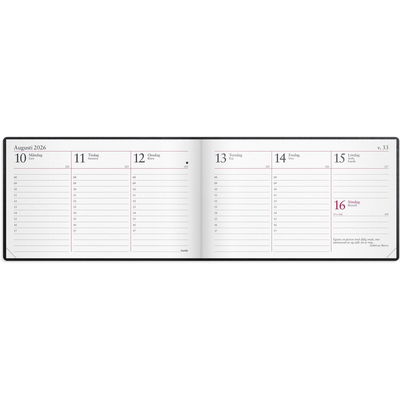 Veckokalender 2026 skinn svart