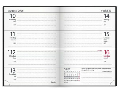 Kalender Lilla Fickdagboken Plast 2026 Svart