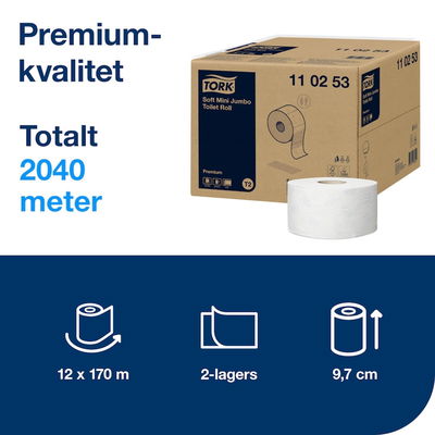 Toalettpapper TORK T2 Premium 2-lag, 12 rl/krt