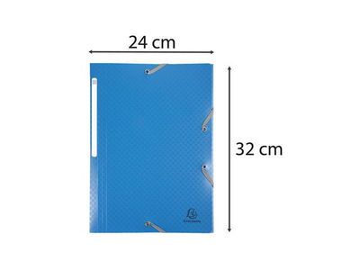 Gummibandsmapp EXACOMPTA 3-klaff PP A4, 4/fp