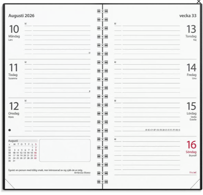 Kalender Master Plast 2026 Svart