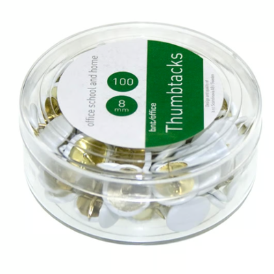 Häftstift plastask vita 100/fp