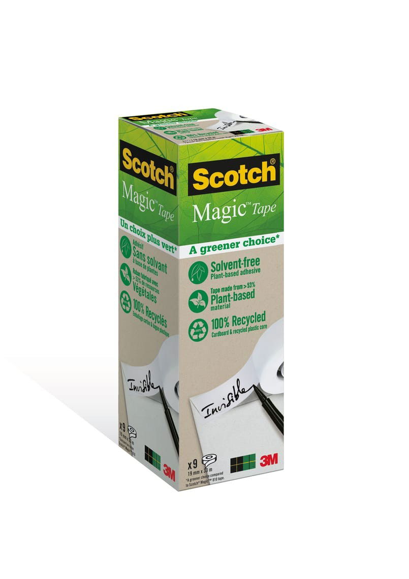 Dokumenttejp Scotch Magic 900 Greener, 19mm x 33m, 9 rl/fp