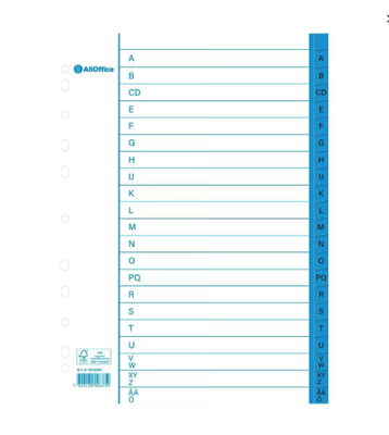 Pärmregister papper A-Ö A4