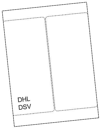 Transportetikett Laser DHL/DSV 2/ark A4 105x220mm, 200/fp