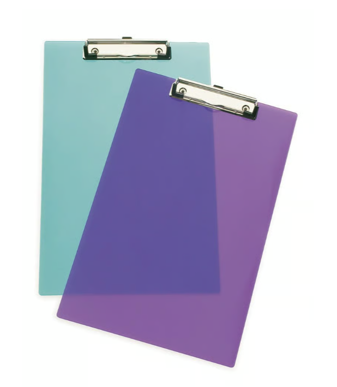 Skrivplatta plast sorterade färger A4