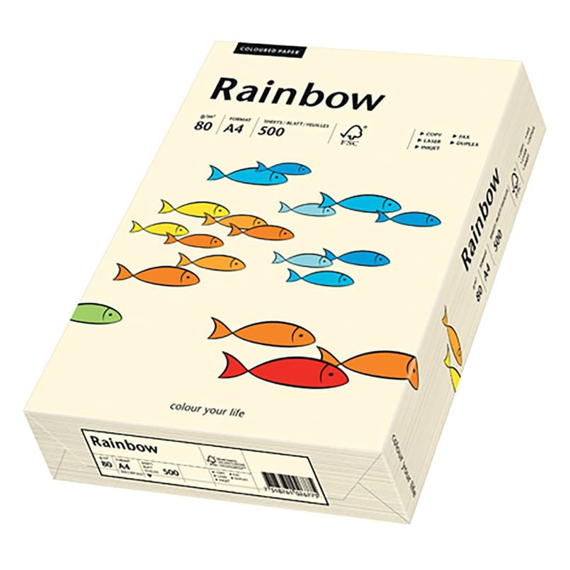 Färgat papper creme A4 80g, 500 st/fp