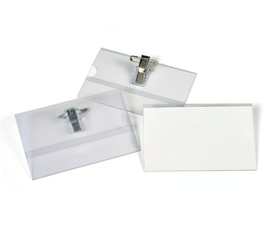 Namnskylt med nål/klämma 57x91mm, 50/fp