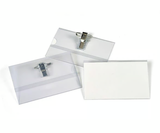 Namnskylt med nål/klämma 57x91mm, 50/fp