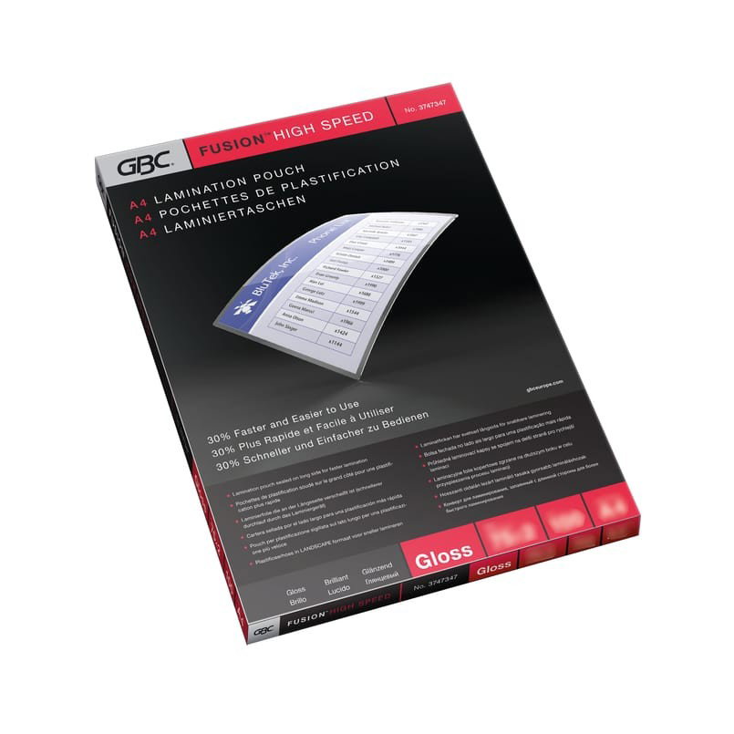 Lamineringsficka GBC HighSpeed 75mic Klar A4, 100/fp