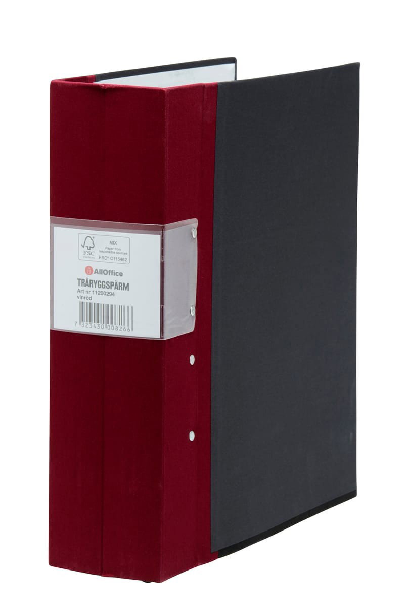 Träryggspärm A4 Premium FSC 80mm Vinröd